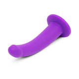Together Tilt 7 inches Vibrating Silicone Dildo & Harness Set Purple