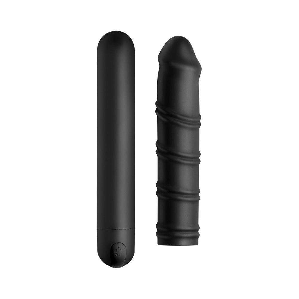 BANG! XL Bullet & Swirl Silicone Sleeve Black