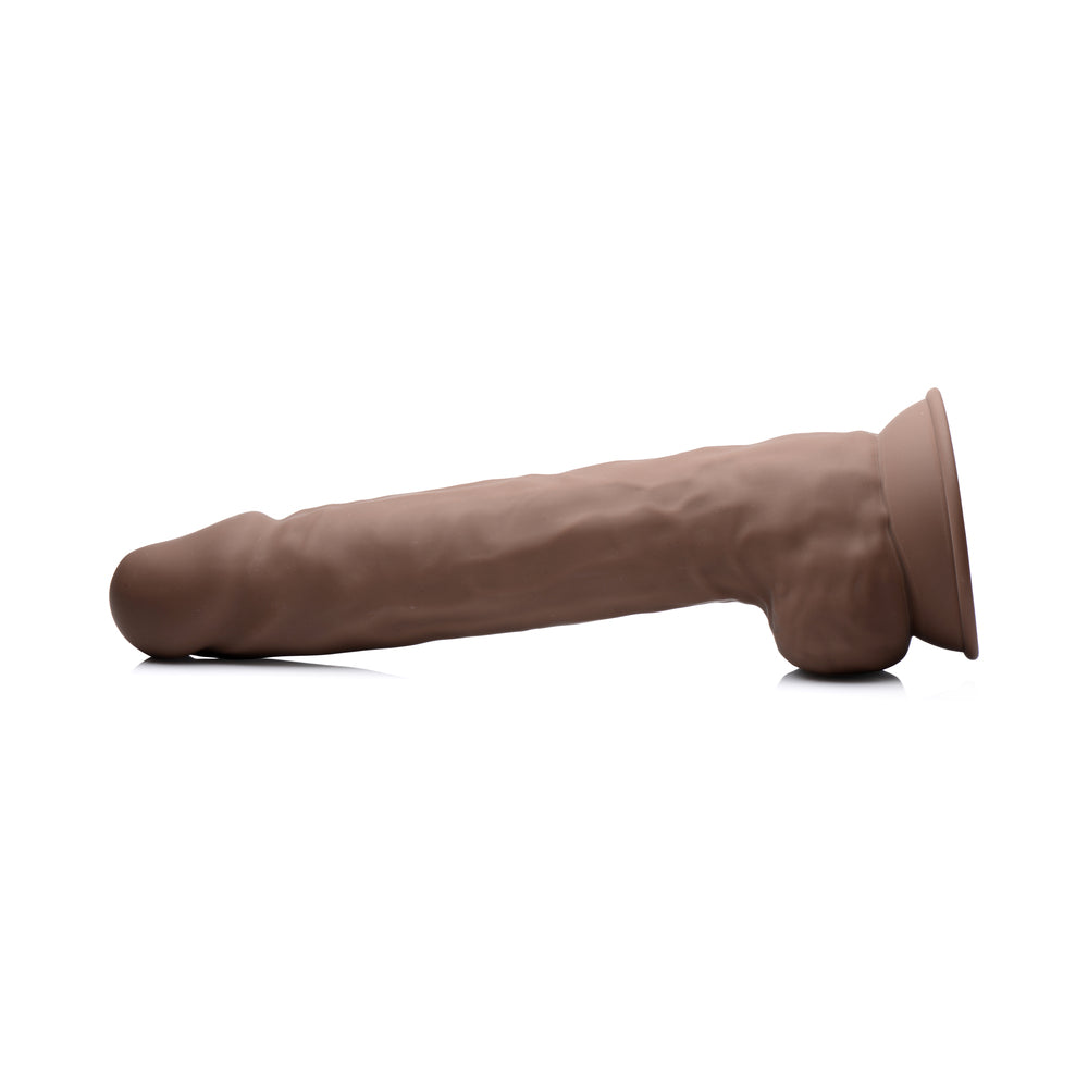 FLESHSTIXXX 10 inches Silicone Dildo with Balls Dark