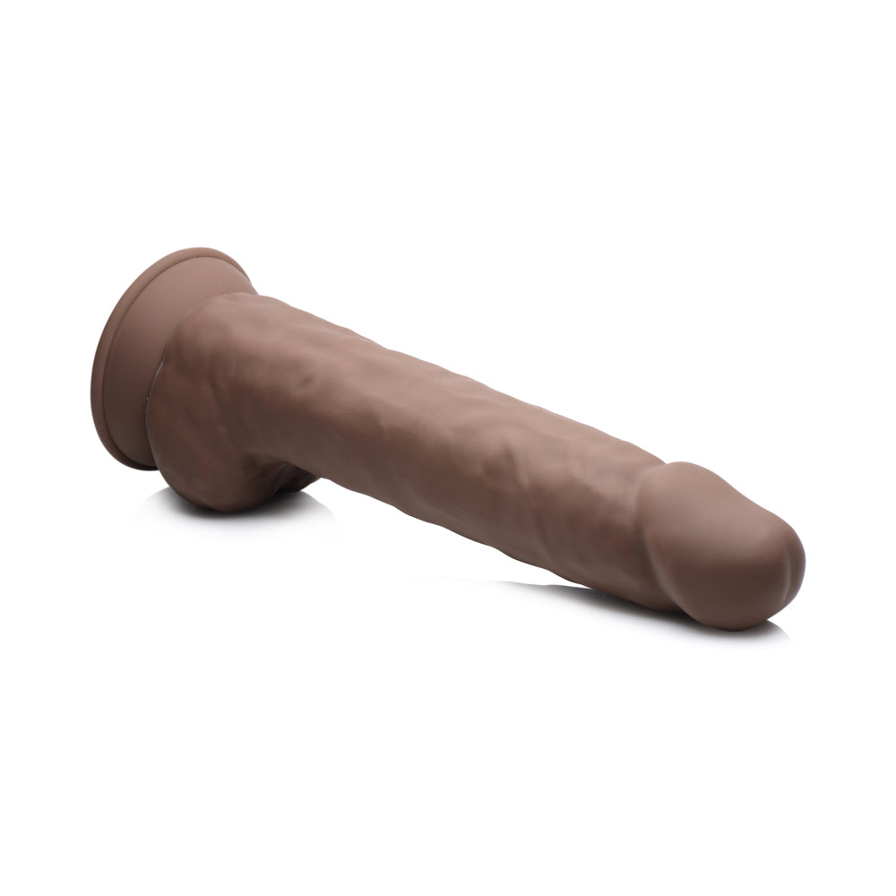 FLESHSTIXXX 10 inches Silicone Dildo with Balls Dark