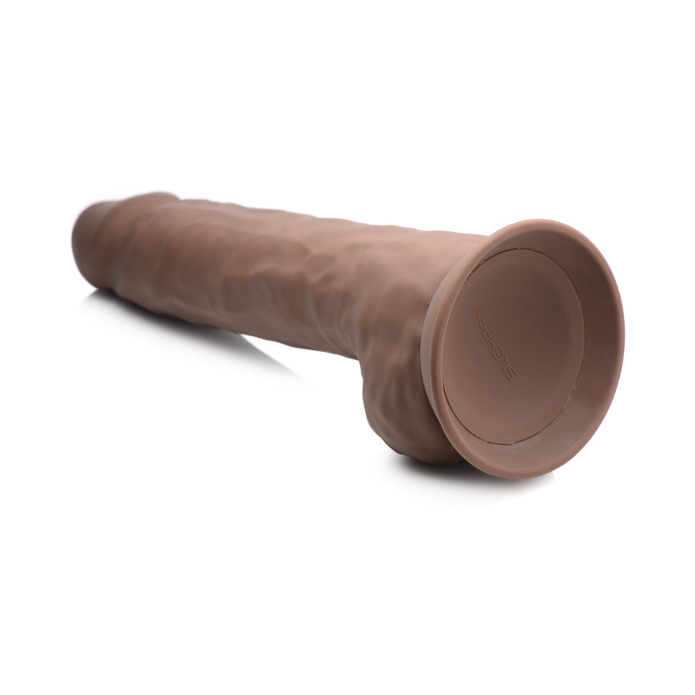 FLESHSTIXXX 10 inches Silicone Dildo with Balls Dark