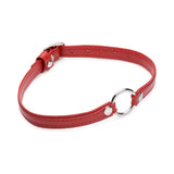 Master Series Fiery Pet Leather Choker with Silver Ring