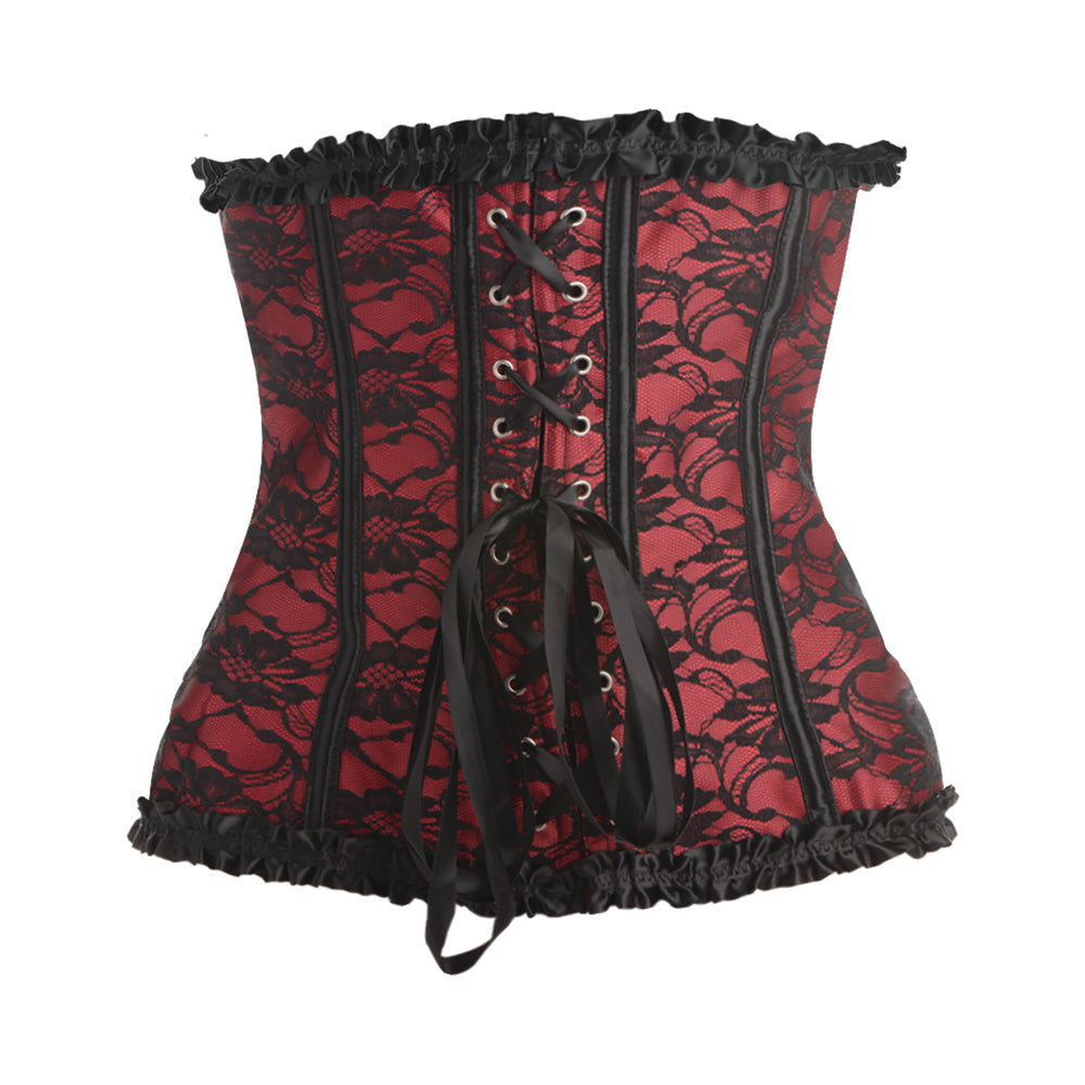 Master Series Scarlet Seduction Lace-up Corset & Thong M