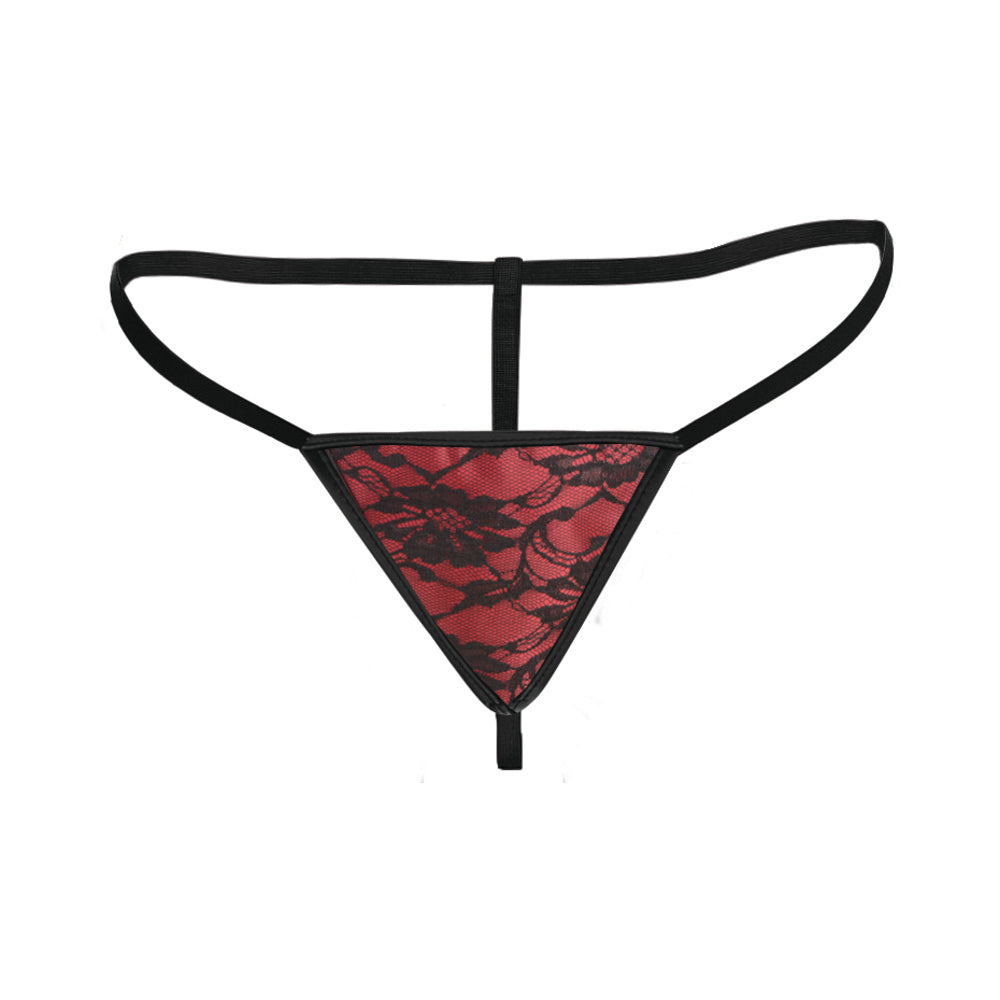 Master Series Scarlet Seduction Lace-up Corset & Thong M