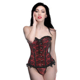 Master Series Scarlet Seduction Lace-up Corset & Thong M
