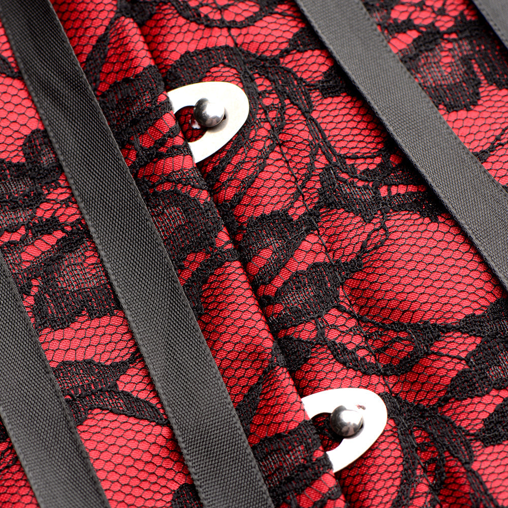 Master Series Scarlet Seduction Lace-up Corset & Thong M