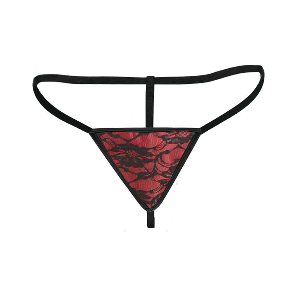 Master Series Scarlet Seduction Lace-up Corset & Thong L