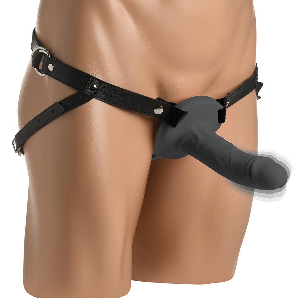 Size Matters 2 inches Erection 28X Realistic Remote Vibrating Silicone Sheath Black
