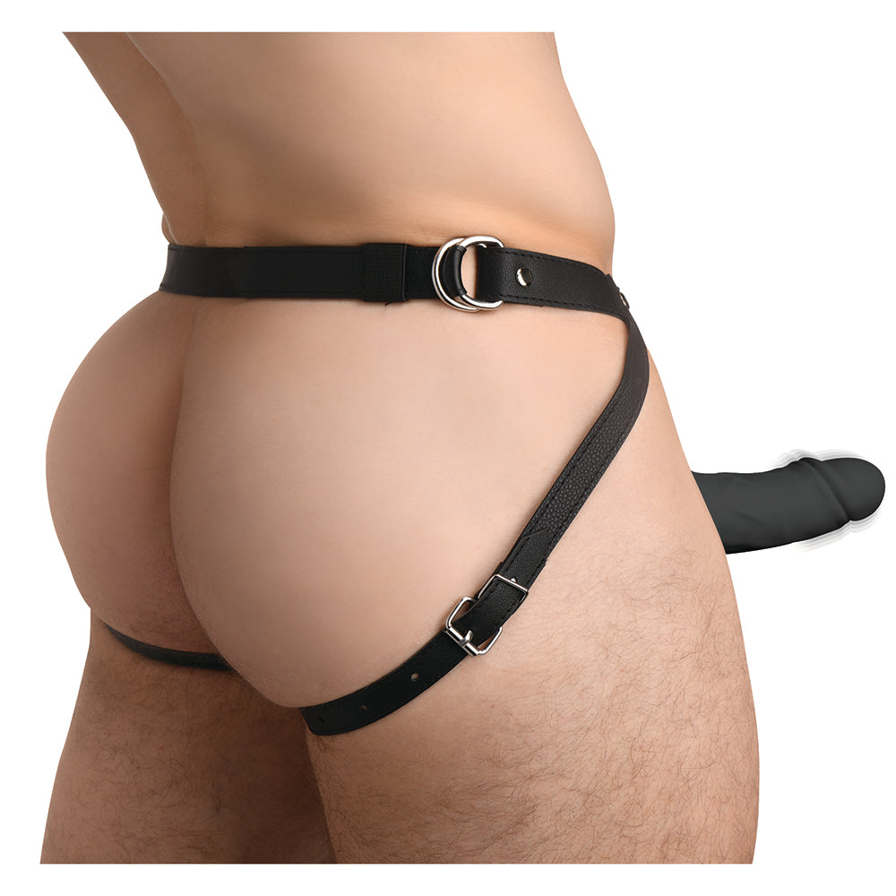 Size Matters 2 inches Erection 28X Realistic Remote Vibrating Silicone Sheath Black