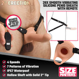 Size Matters 2 in. Erection 28X Smooth Remote Vibrating Silicone Sheath Light