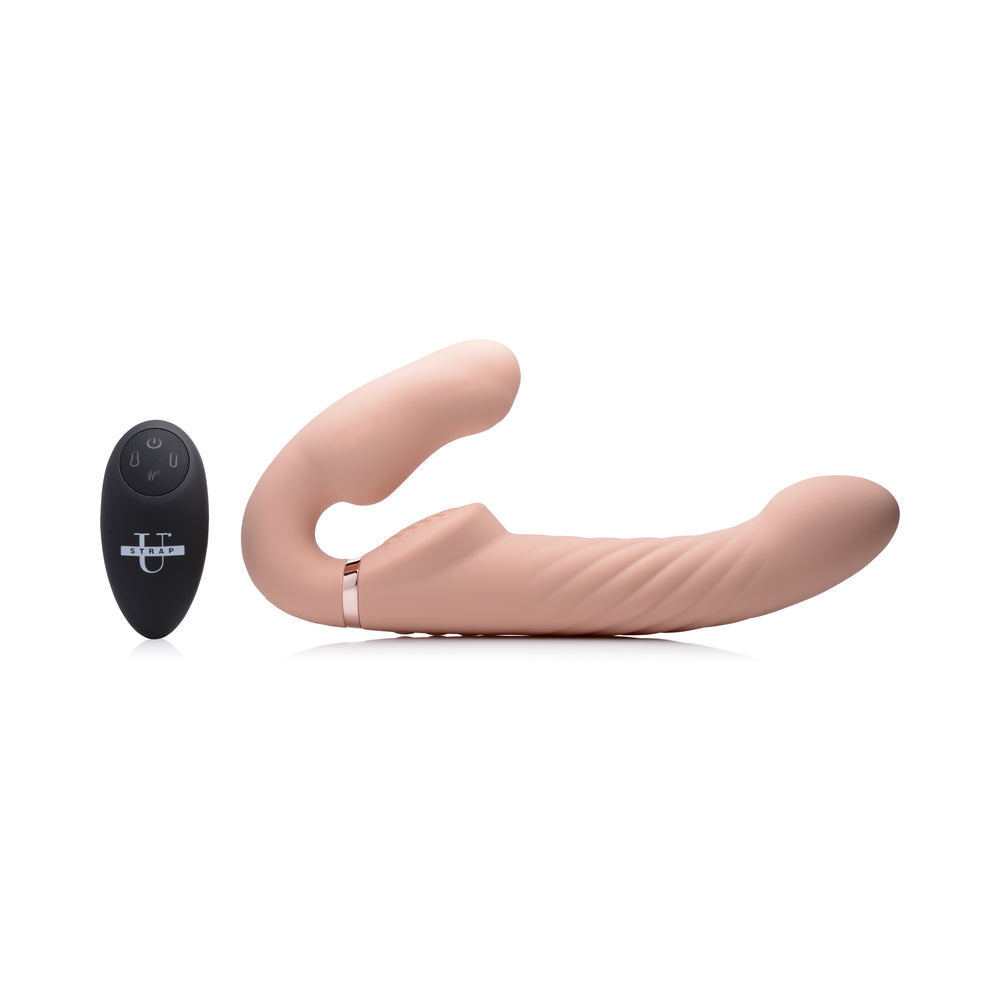 Strap U 10X Swirl Ergo-Fit Inflatable & Vibrating Strapless Strap-On Bare