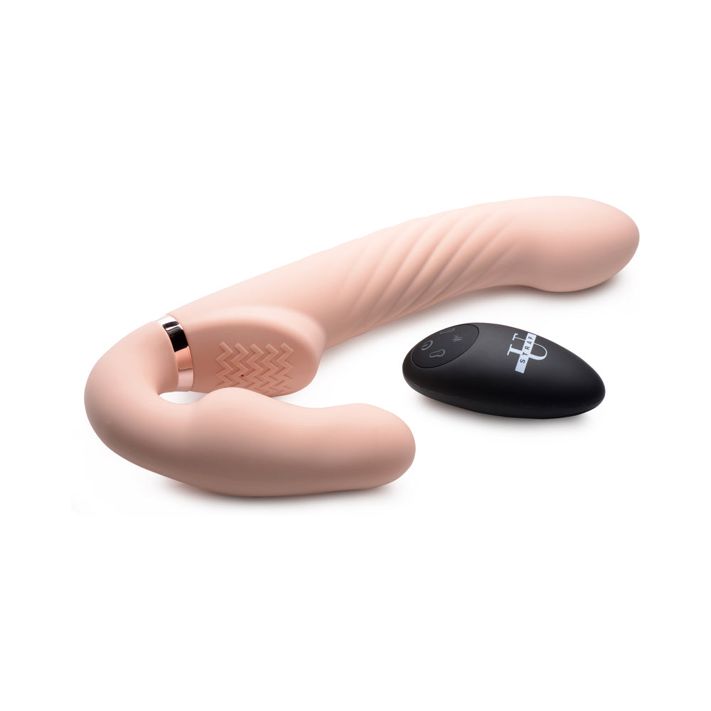 Strap U 10X Swirl Ergo-Fit Inflatable & Vibrating Strapless Strap-On Bare