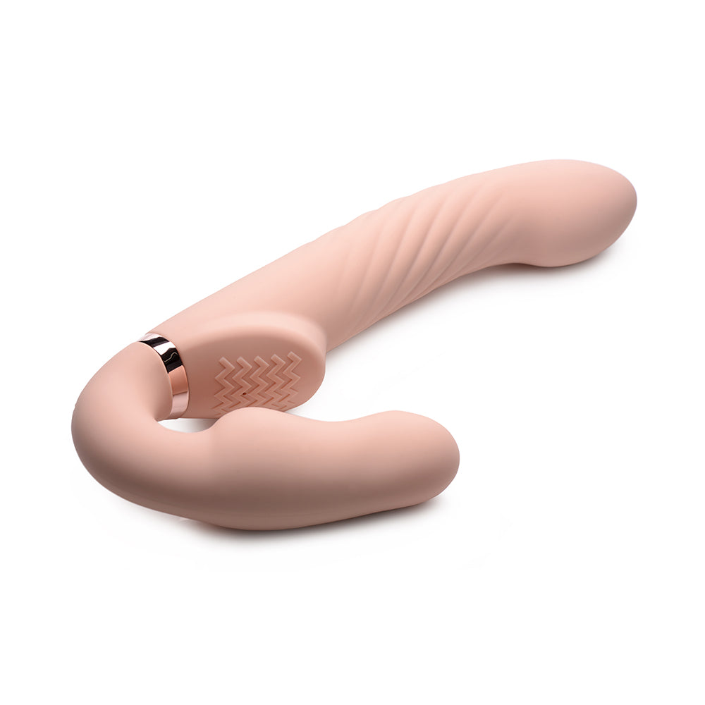 Strap U 10X Swirl Ergo-Fit Inflatable & Vibrating Strapless Strap-On Bare