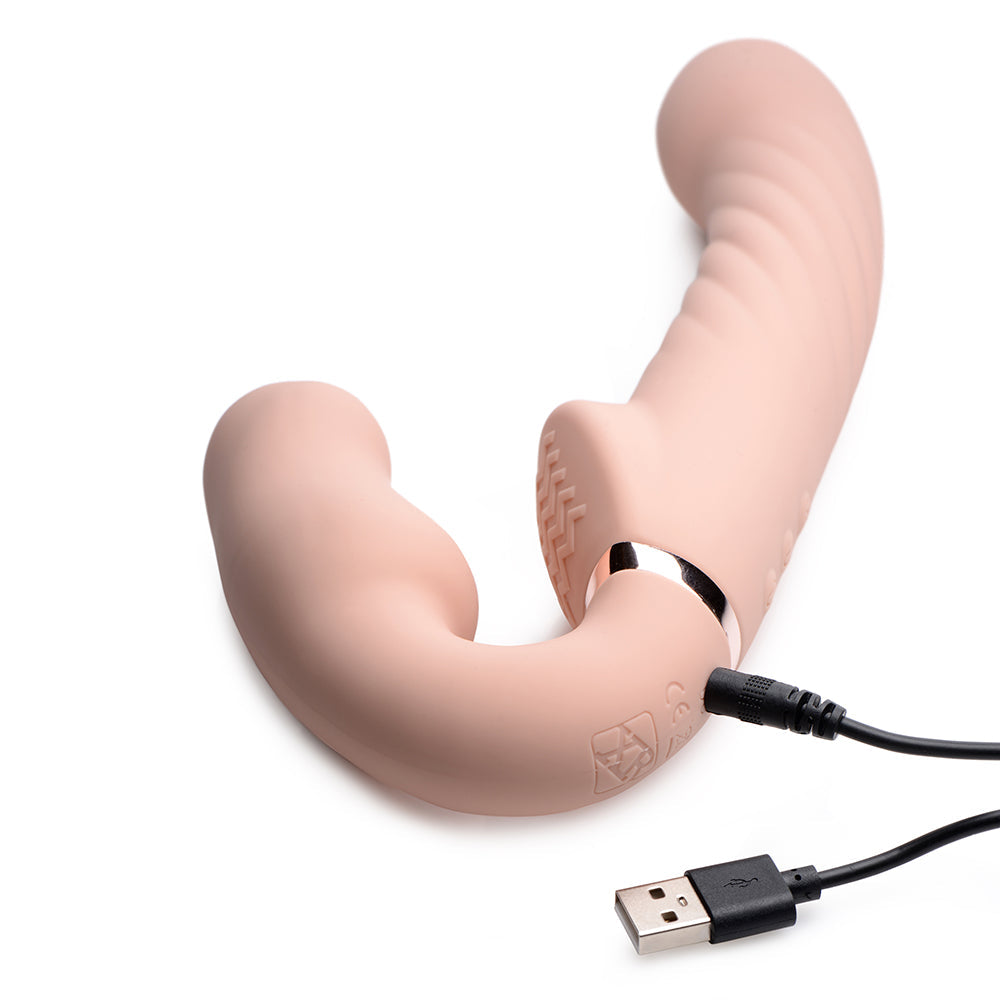 Strap U 10X Swirl Ergo-Fit Inflatable & Vibrating Strapless Strap-On Bare