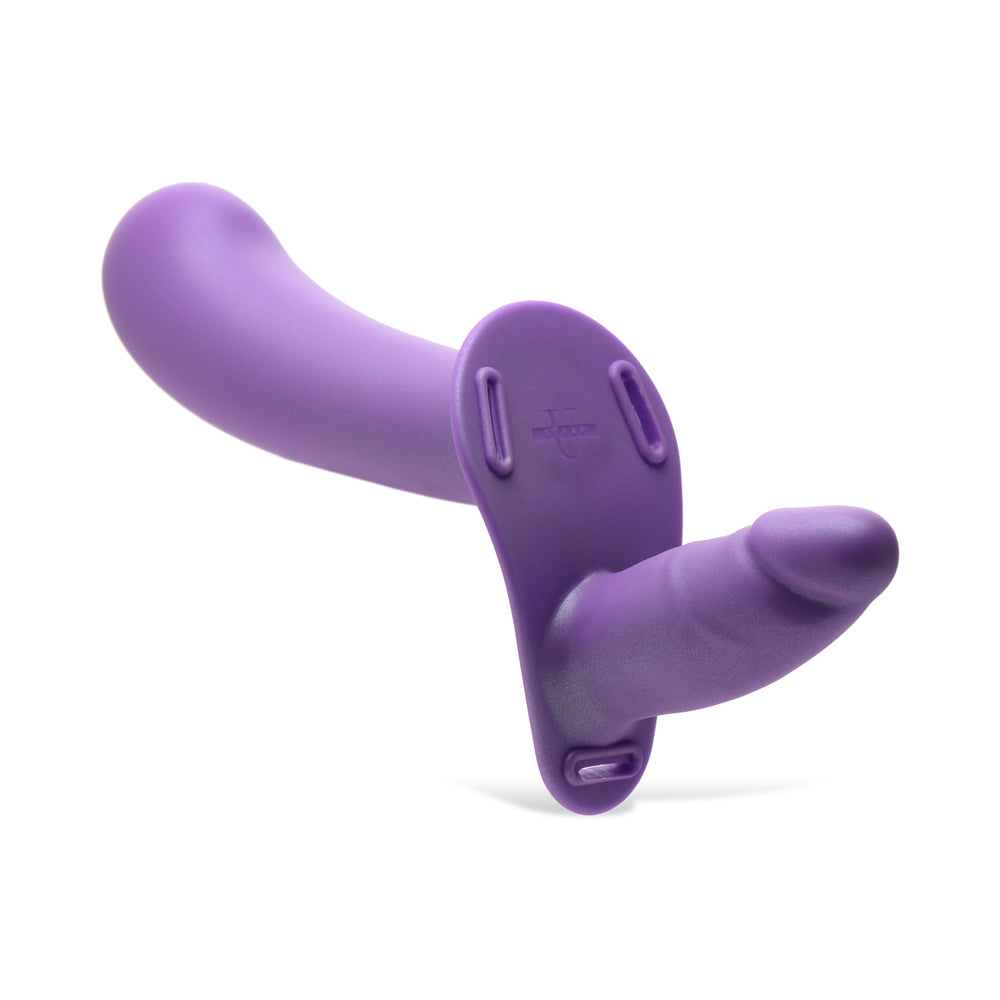 Strap U 28X Double Diva 2 inches Double Dildo with Harness & Remote Purple