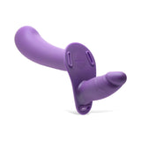 Strap U 28X Double Diva 2 inches Double Dildo with Harness & Remote Purple