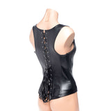 STRICT Lace-up Corset Vest & Thong L