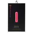 Nu Sensuelle Joie Rechargeable Silicone Bullet Pink packaging showcasing the compact bullet with 15 vibration patterns.