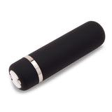 Nu Sensuelle Joie Bullet Vibrator Black on a white background with a sleek design.