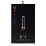 Nu Sensuelle Joie Bullet Vibrator Black packaging showcasing its compact design and features.