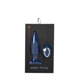 Nu Sensuelle Andii Plug Navy Blue packaging showing the innovative roller motion feature.
