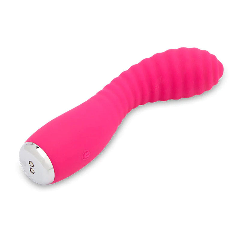 Nu Sensuelle Lola Nubii Flexible Warming Vibe Pink in a sleek design with ribbed texture and a shiny control base.