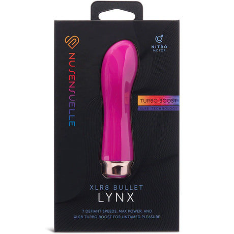 Nu Sensuelle Lynx Bullet With Nitro Motor Magenta packaging showcasing its sleek design and features.