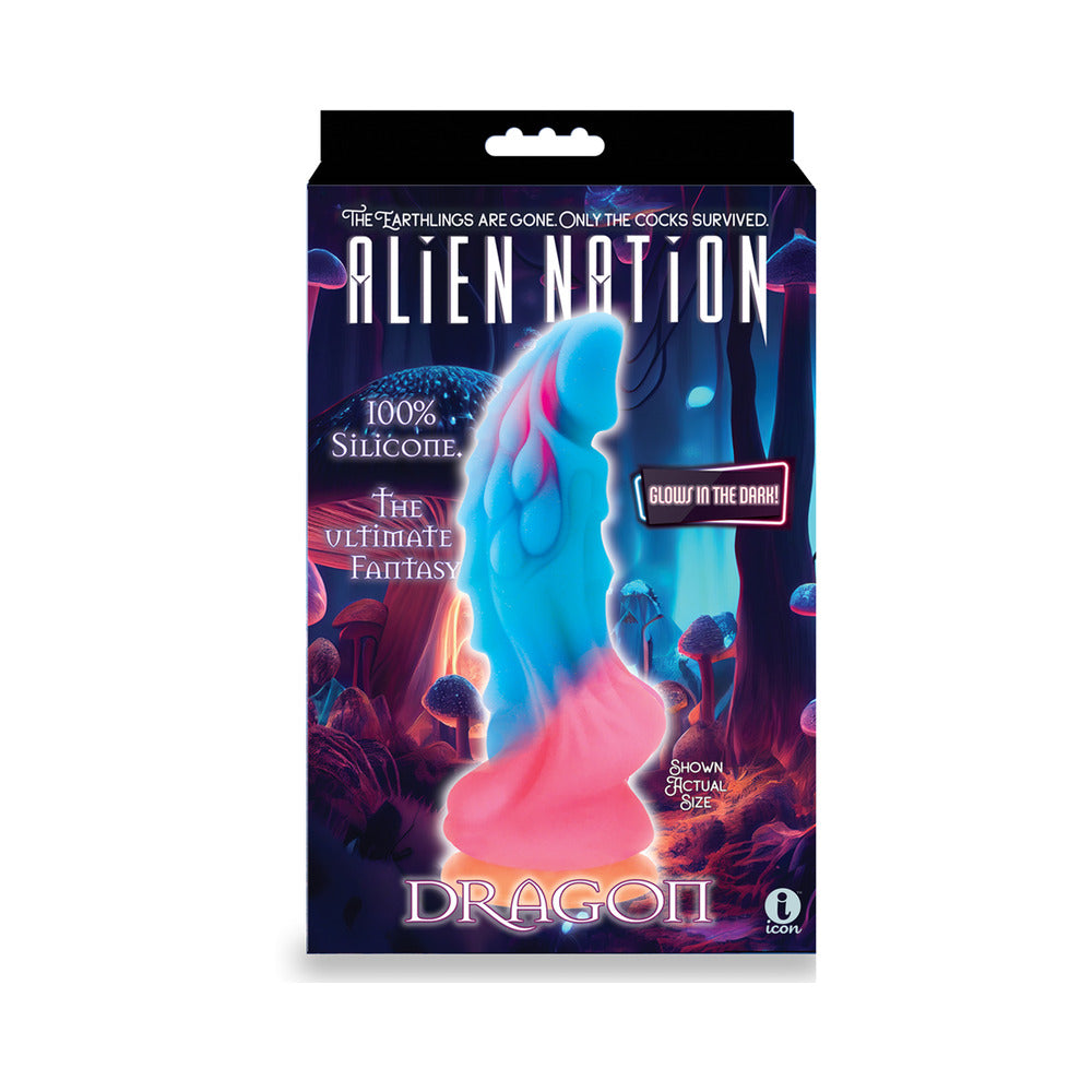 AlienNation Glow Dragon 9 inches Silicone Glow-in-the-Dark Dildo