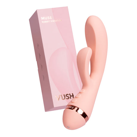 Vush Muse Dual Stimulation Rabbit Vibrator with elegant packaging, designed for dual stimulation and blended orgasms.
