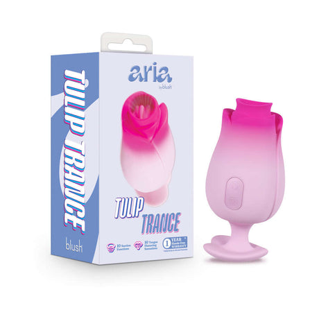 Aria Tulip Trance Clitoral Stimulator Pink packaged in a stylish box, designed for pleasure and intimacy.
