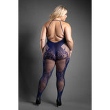 Fantasy Lingerie Sheer Rhapsody Crotchless Ornamental Pattern Bodystocking Queen Size