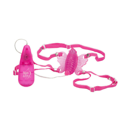 Product image of Adam & Eve The Original Venus Butterfly Vibrator with vibrant pink design and adjustable straps.