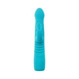 Evolved Bunny Hop Rechargeable Silicone Thrusting Rabbit Vibrator Teal