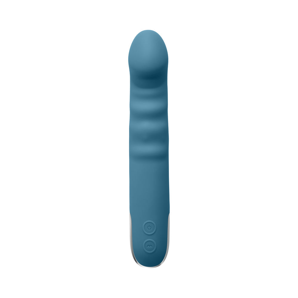 Evolved Queen Of All Trades Rechargeable Silicone Thrusting and Rotating Vibrator Teal