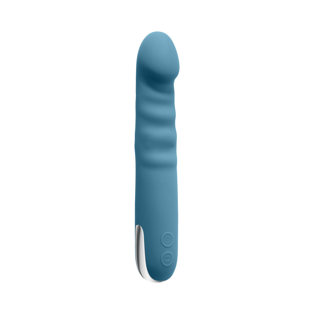 Evolved Queen Of All Trades Rechargeable Silicone Thrusting and Rotating Vibrator Teal