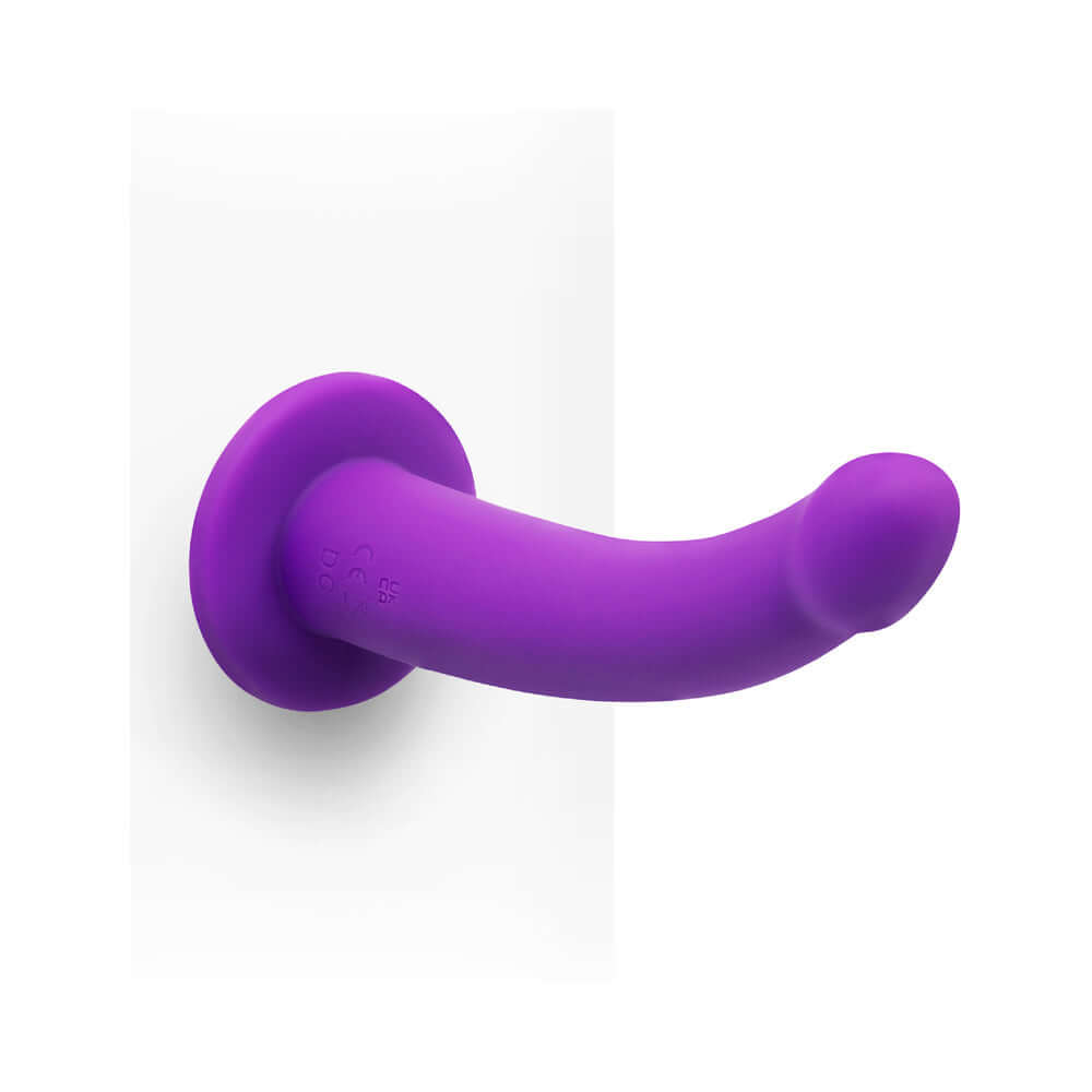 Together Tilt 6.5 inches Silicone Dildo and Harness Set Purple