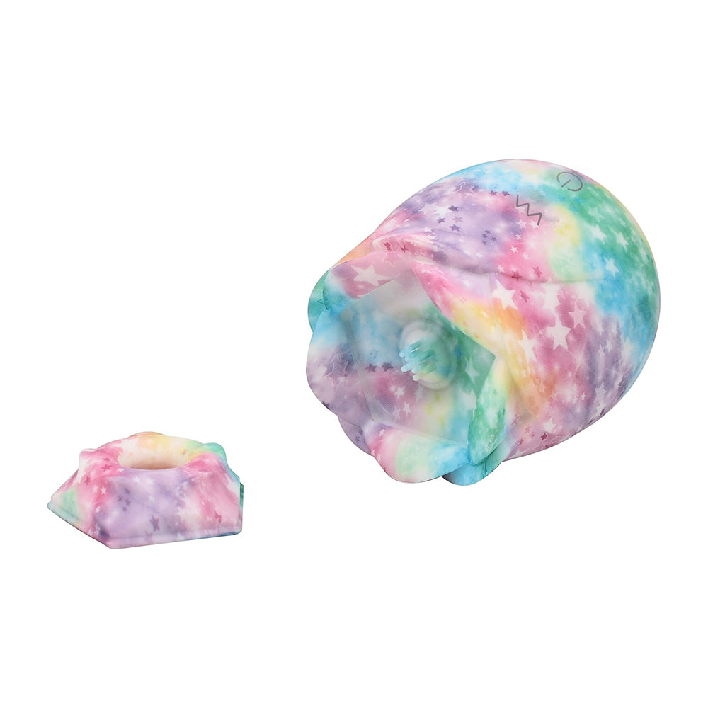 Adam and Eve Eves Ravishing Rose Tapping Clitoral Stimulator in a galaxy rainbow color design.