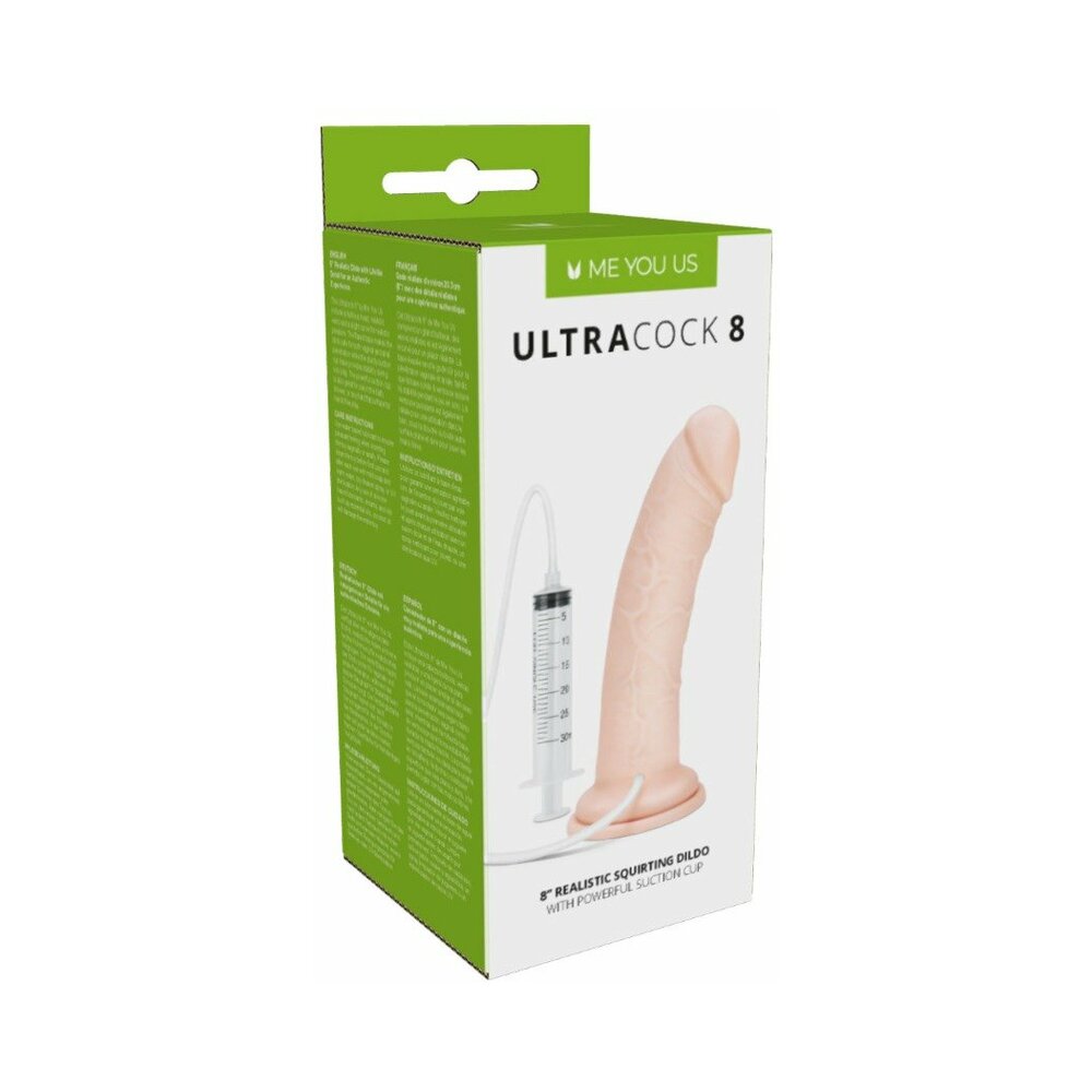 Me You Us Ultra Cock 8 inches Realistic Squirting Dildo Vanilla