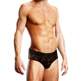 Prowler Lace Brief Black XL Mens Underwear worn by a model displaying fit and style.