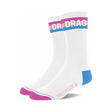 Prowler Drag Socks featuring colorful design with pink and blue accents for stylish comfort.