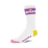 Prowler Queen Socks featuring bold purple lettering and colorful trim, designed for confident and stylish wear.
