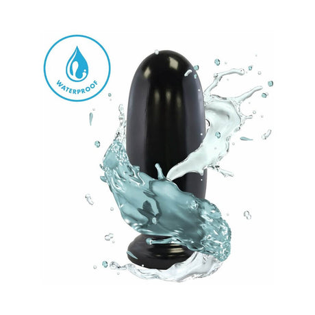 Prowler RED Thud 8 inches Anal Plug Black with waterproof feature and splashes of water.