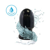 Prowler RED Thud 5 inch Anal Plug Black, waterproof design with smooth tapered shape in a splashing water background.