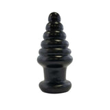 Prowler RED Twisted Tease Anal Plug Black - unique 9-inch black butt plug with twisted 6-ring design for thrilling anal play.
