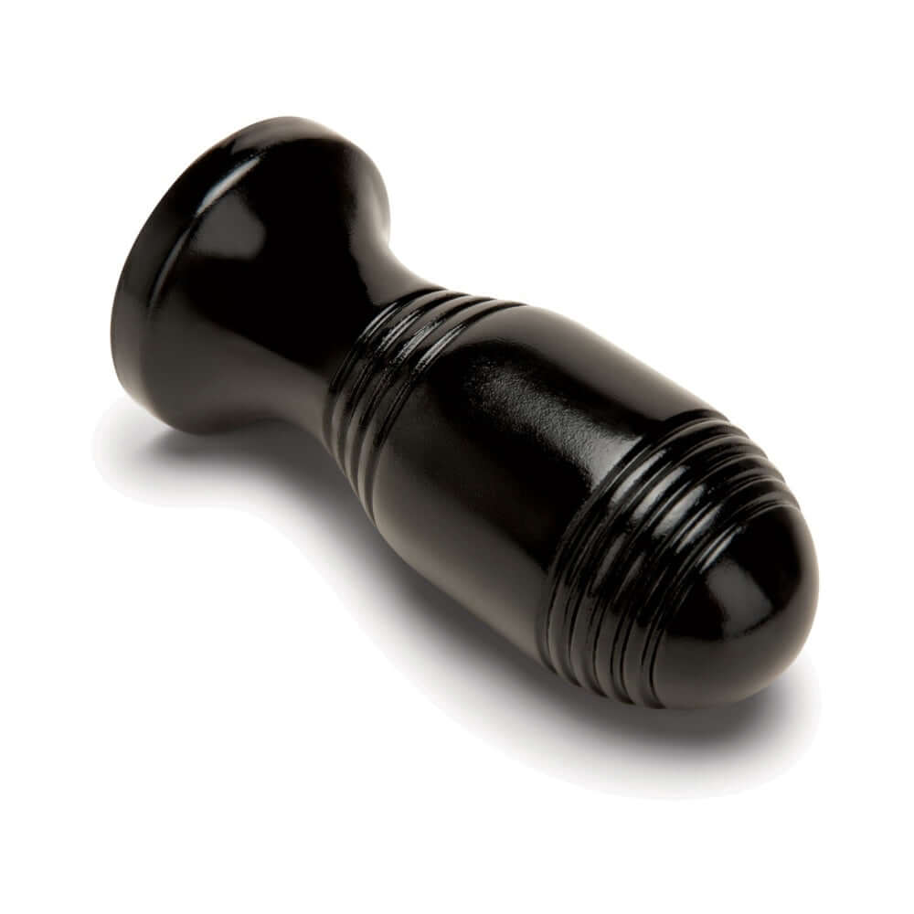 Prowler RED Ribbed Plug Black with smooth finish and ribbed design for enhanced sensation.
