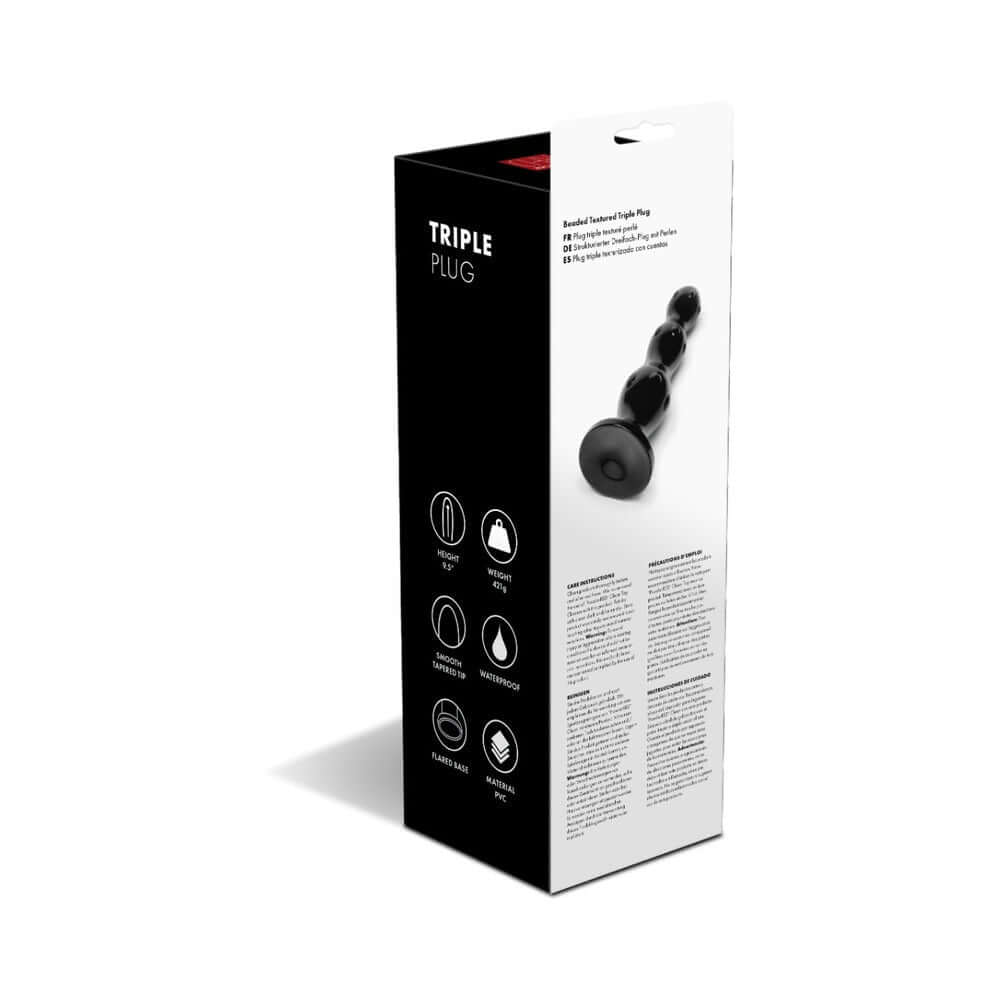 Prowler RED Beaded Textured Triple Plug Black packaging showcasing design and features.