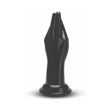 Prowler RED Stretch Fisting Dildo Black 9.5 inch with a unique sculpted fist design for intense stimulation.