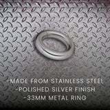 Prowler RED Magnetic 33 mm Cock Ring made from stainless steel with polished silver finish.
