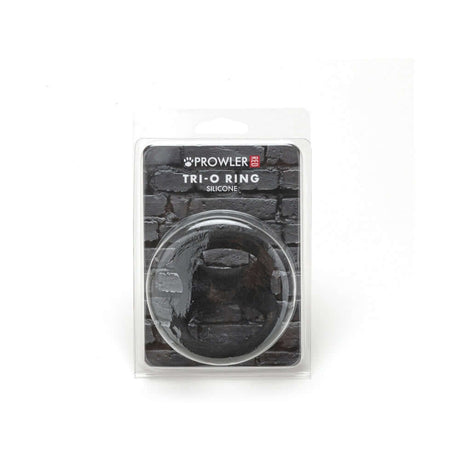 Prowler RED Tri-O Silicone Ring Black packaging featuring a triple-ring design for support and sensation.