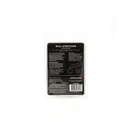 Prowler RED Silicone Ball Stretcher Black L packaging showing features and usage instructions on the back.